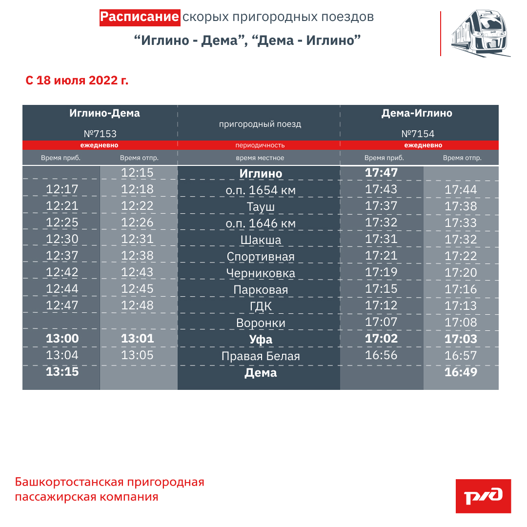 Расписание электричек спортивная тауш